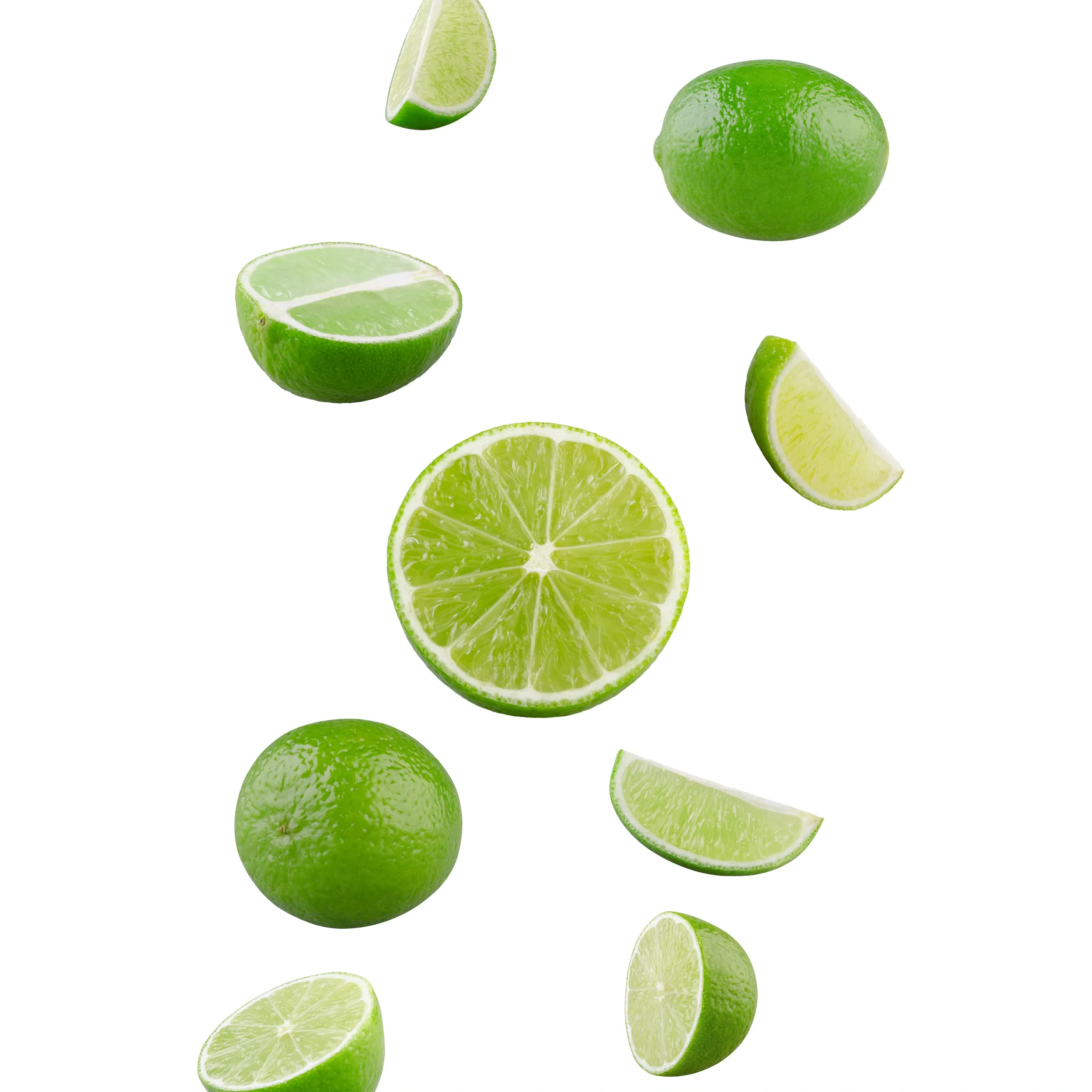 Assorted limes whole and sliced